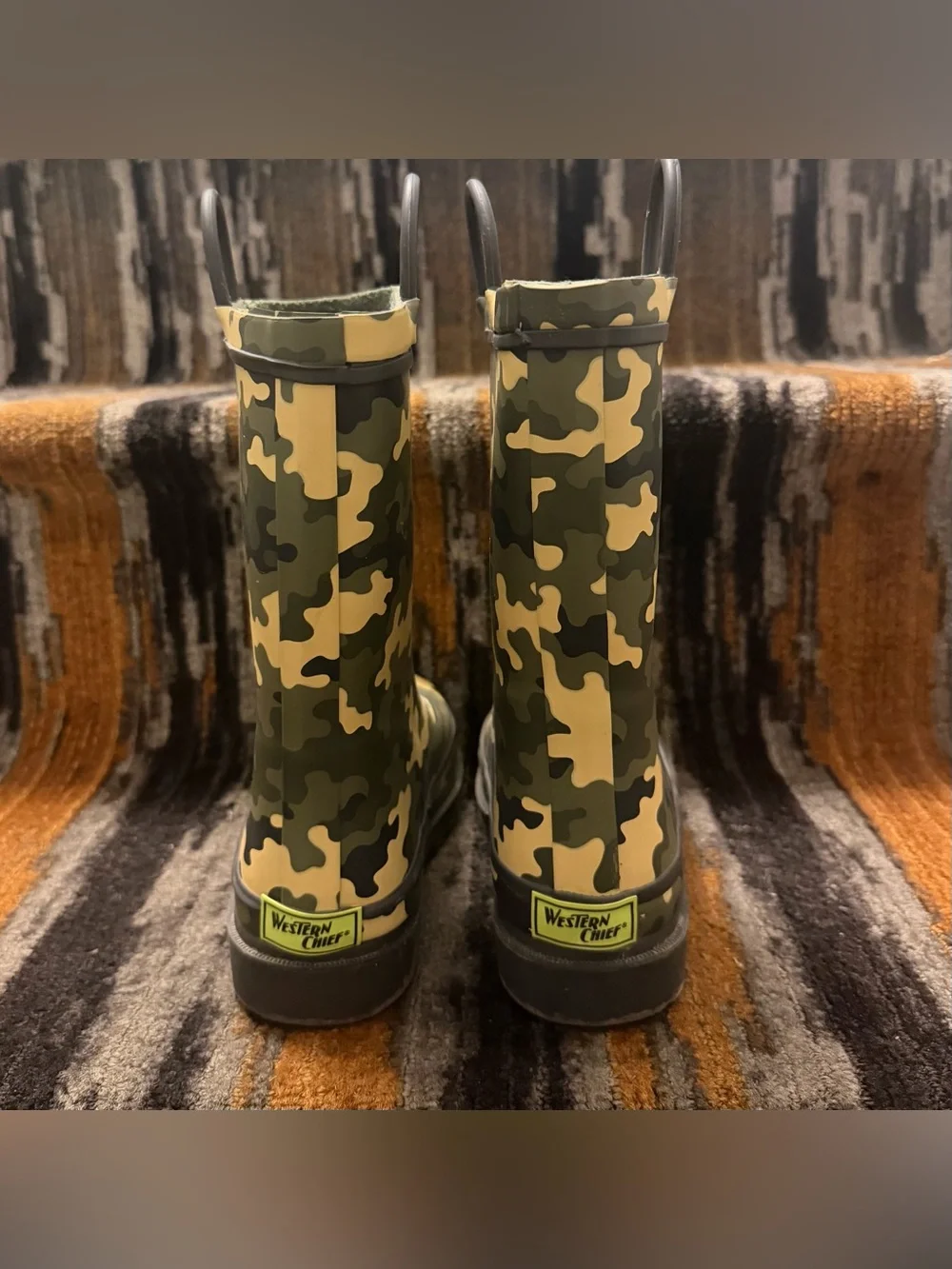 Western Chief Kids Camo Rain Boots in Green and Tan